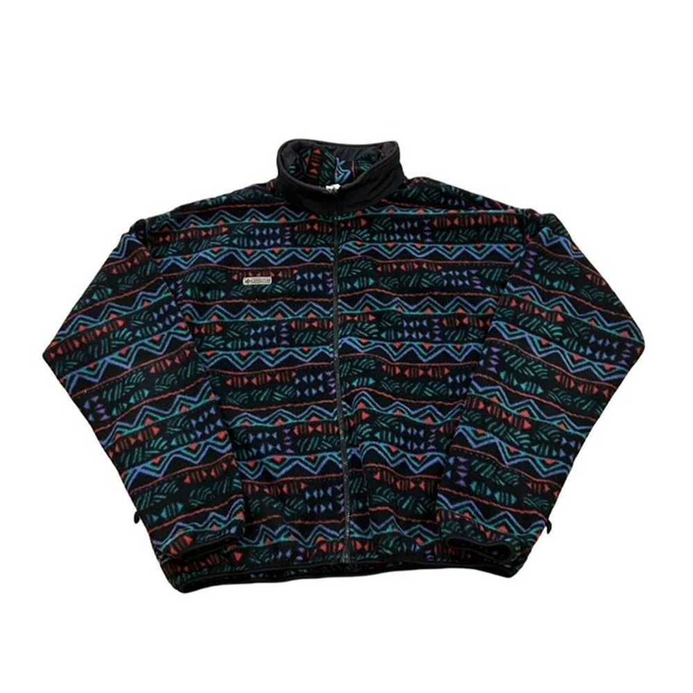 Vintage 1990's Columbia Aztec Full Zip Fleece Jac… - image 1