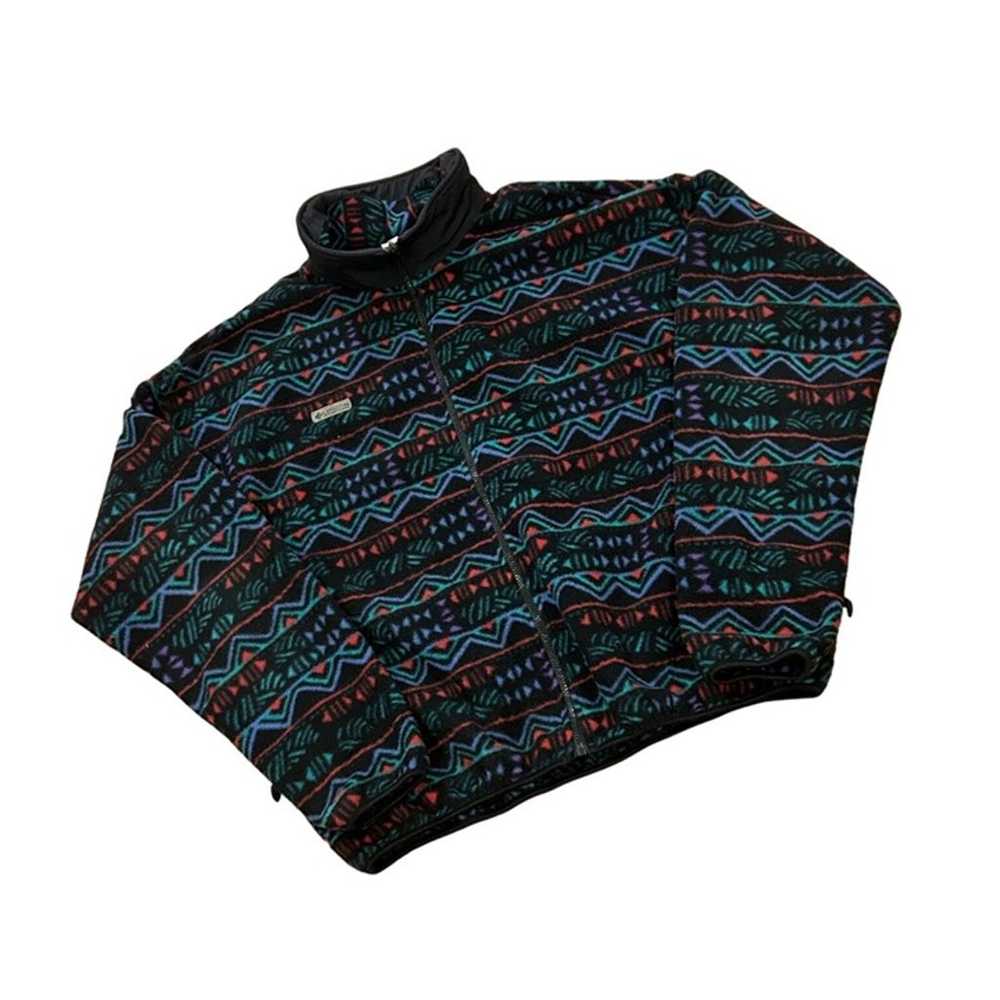 Vintage 1990's Columbia Aztec Full Zip Fleece Jac… - image 3