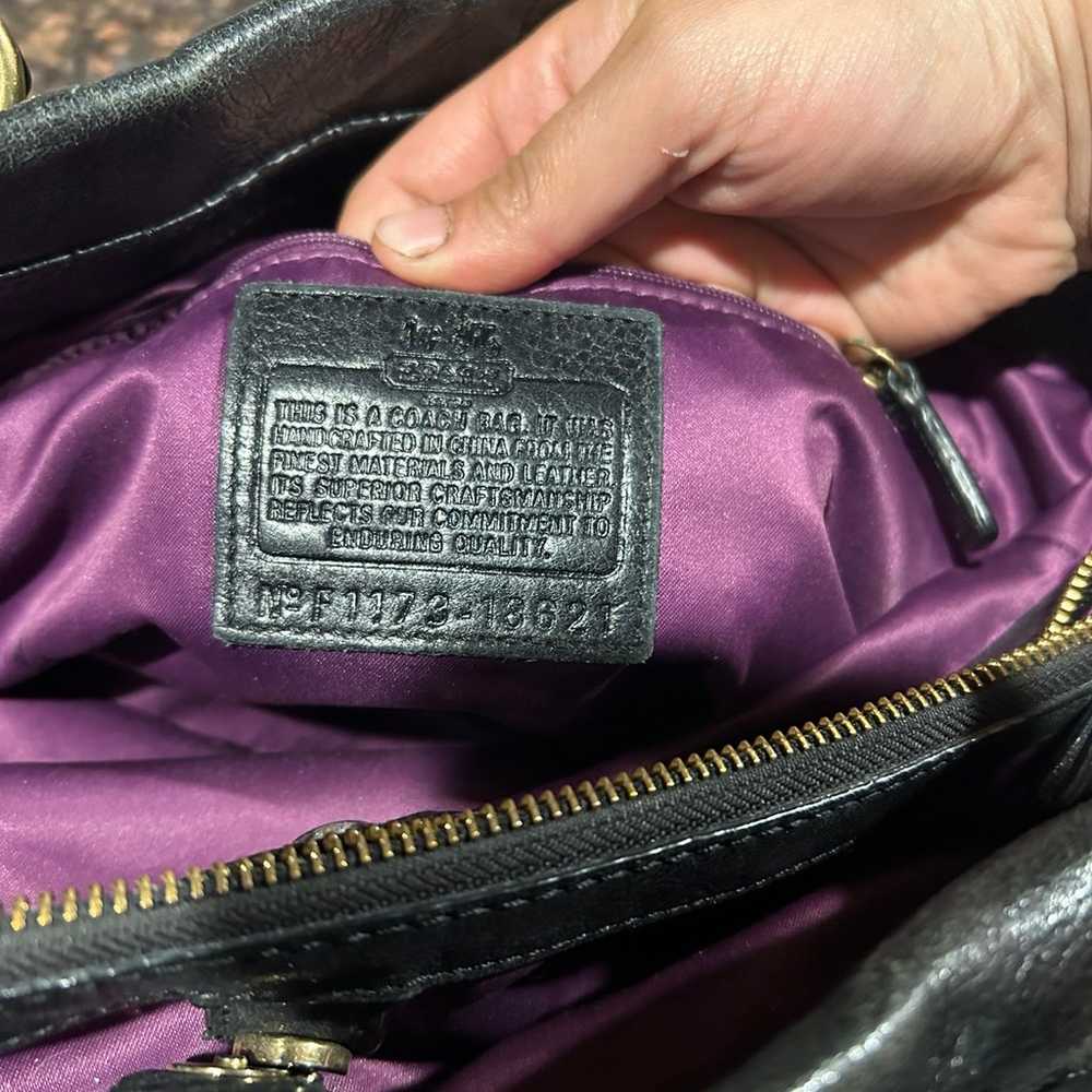 Black and purple coach purse - image 5