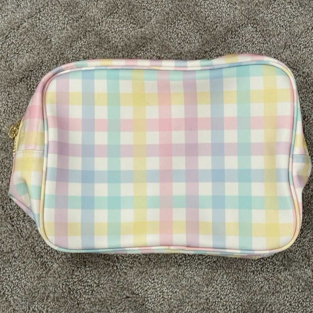 Stoney Clover Lane rainbow gingham large pouch - image 1