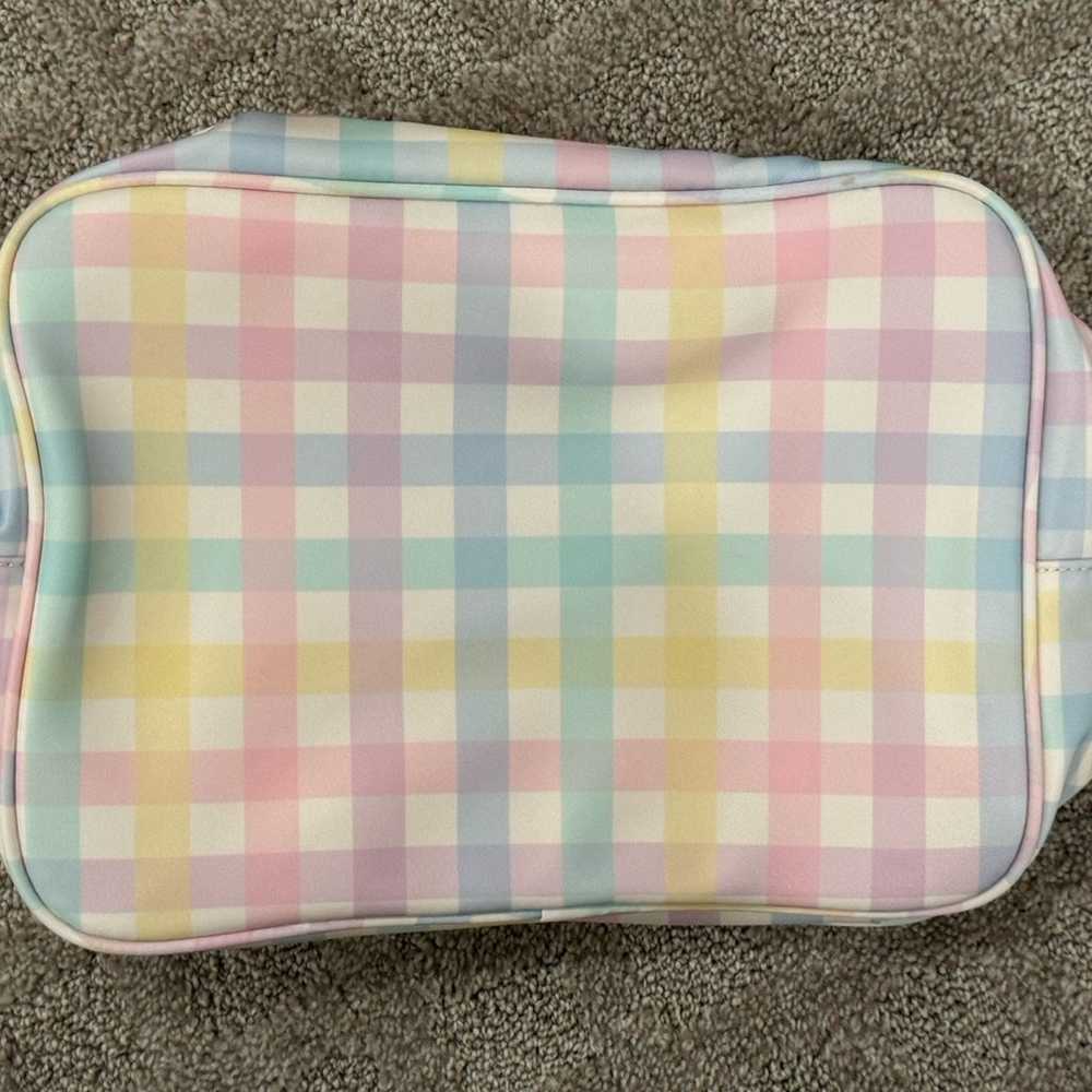 Stoney Clover Lane rainbow gingham large pouch - image 2