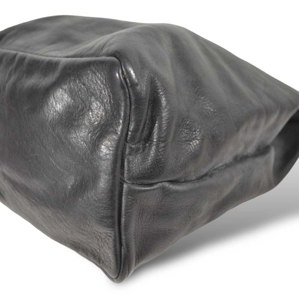 Vintage Black Leather Raingaurded Crossbody Bucke… - image 11