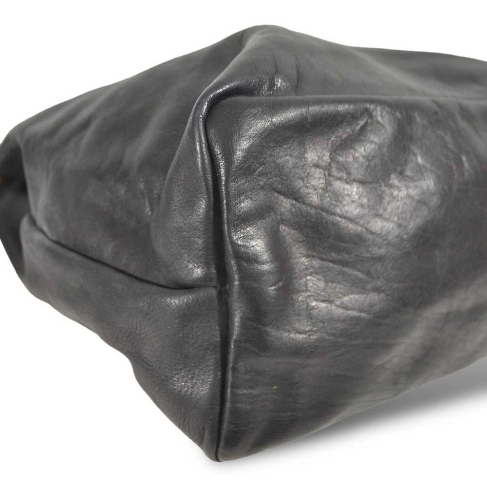Vintage Black Leather Raingaurded Crossbody Bucke… - image 12