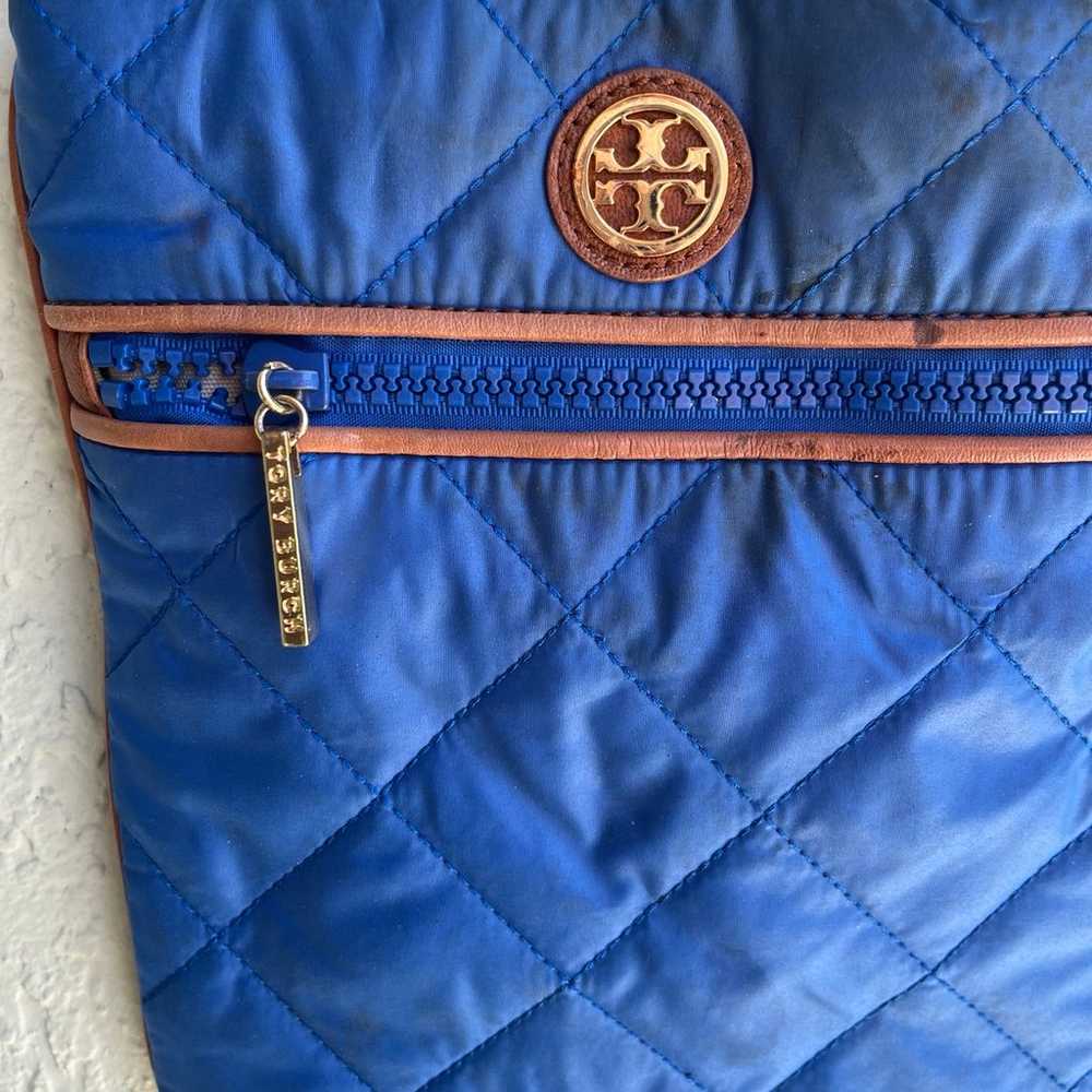 Royal blue Tory burch crossbody quilted with leat… - image 1