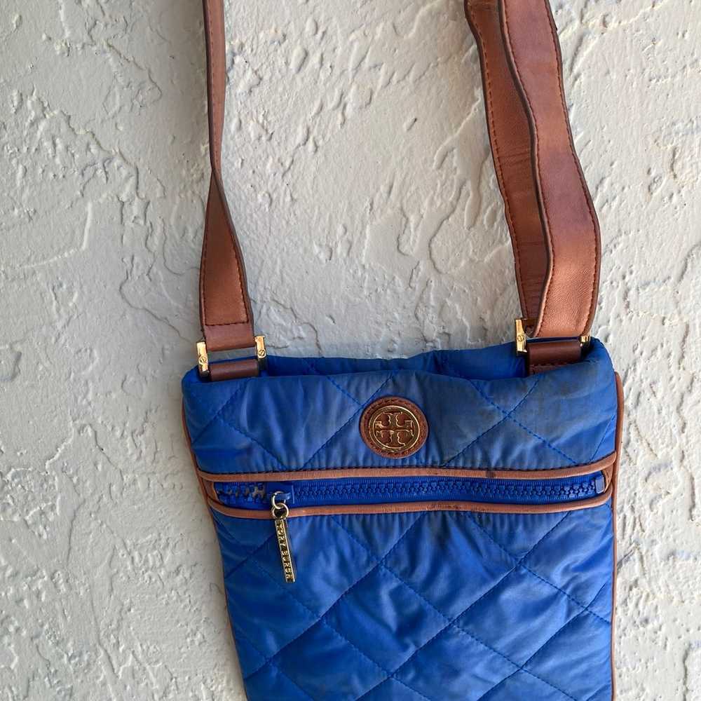 Royal blue Tory burch crossbody quilted with leat… - image 2