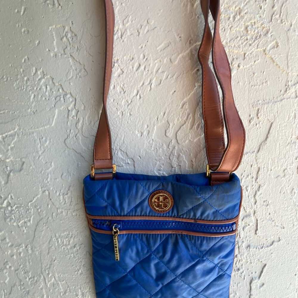 Royal blue Tory burch crossbody quilted with leat… - image 3