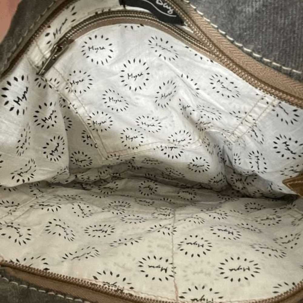 Myra Bag Burnt Sienna Upcycled Canvas Leather Cro… - image 3