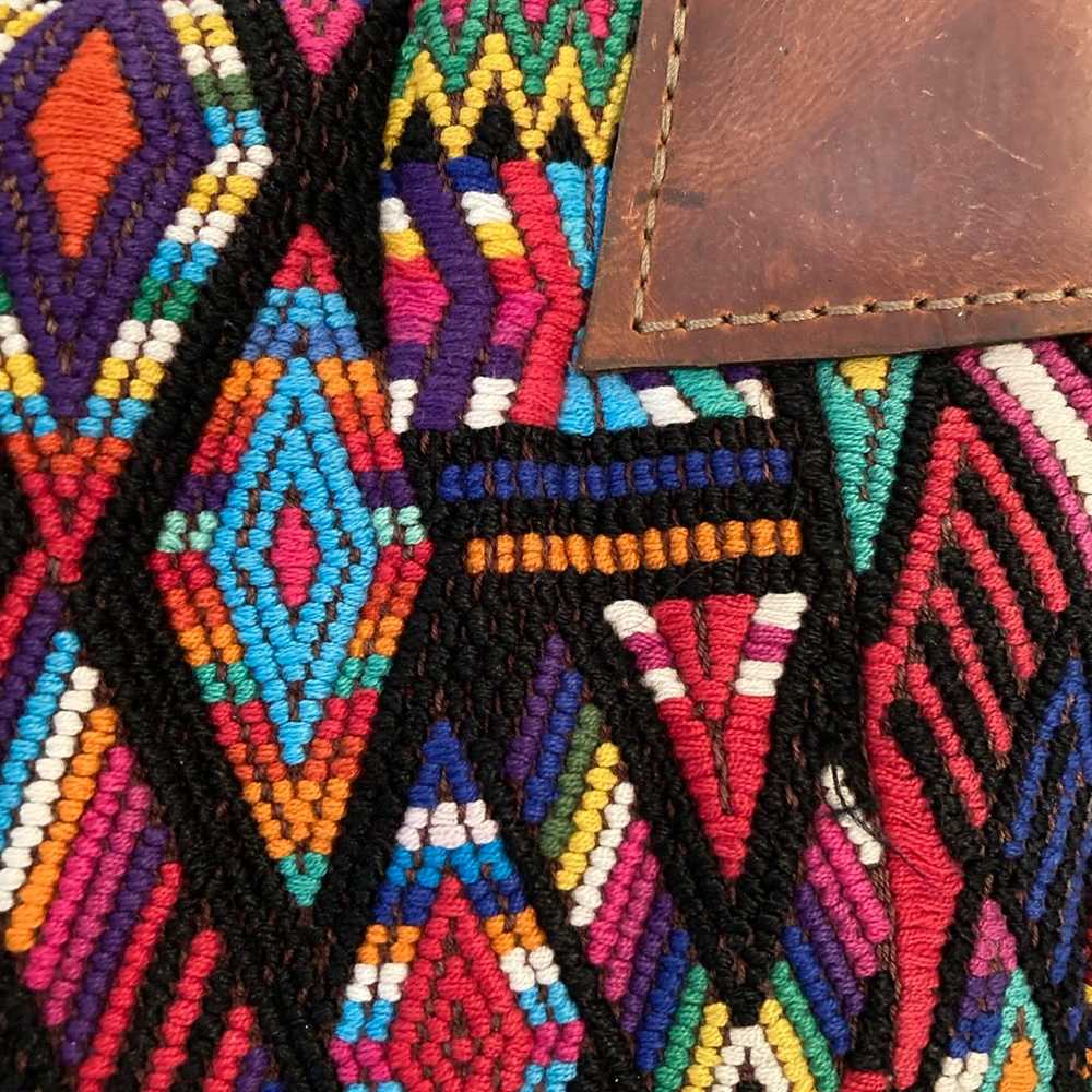 Ixchel Triangle Summer Boho Bag - Leather & Guate… - image 8