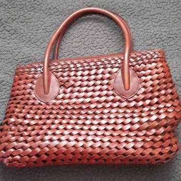 Fossil Brown Woven Soft Leather Handbag
