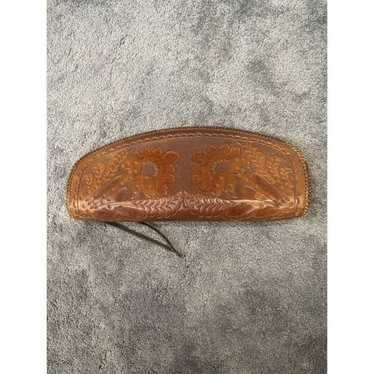 Handcrafted Artisan Brown Leather Tooled Oversize… - image 1