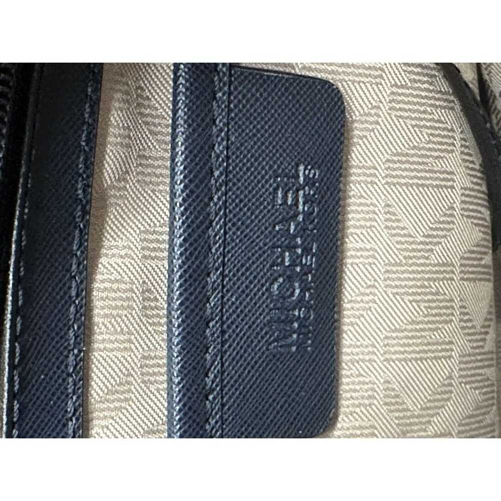 Michael Kors Large Navy Blue MK Saffiano Leather … - image 11