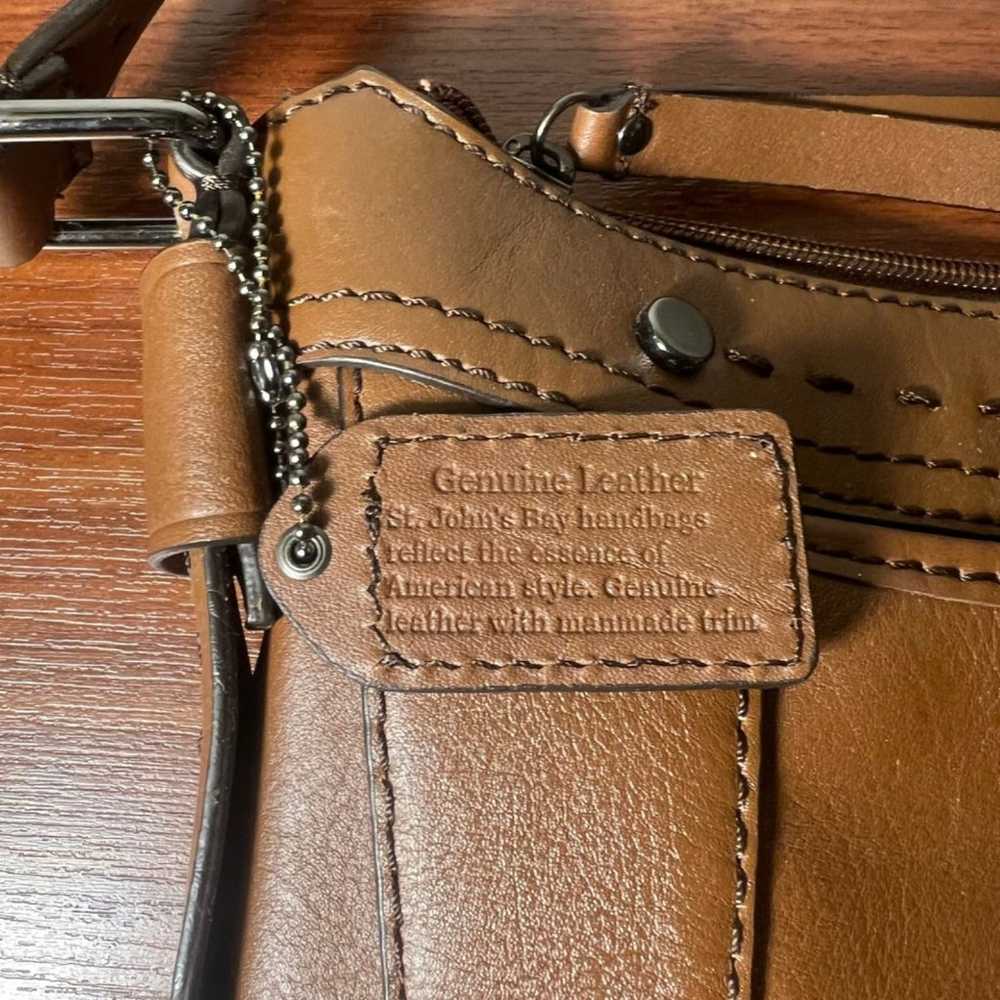St. John Bay Leather Shoulder Bag Purse - image 9