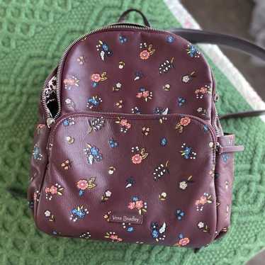 Vera Bradley Mini Leather Backpack Mulled Wine To… - image 1