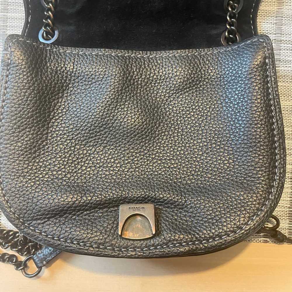 Coach Vintage Black Leather Saddle Bag - image 7