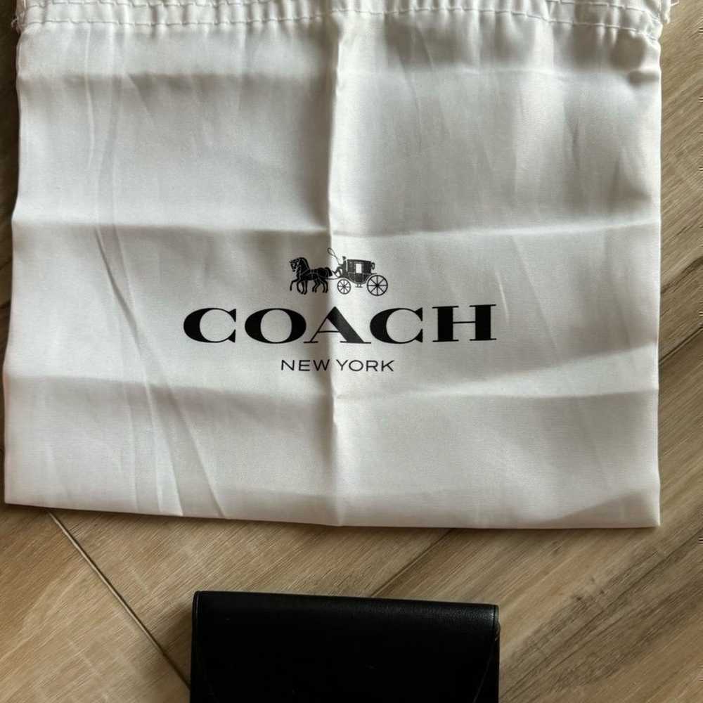 Coach Turnlock Calf Leather Card Case Black - image 7