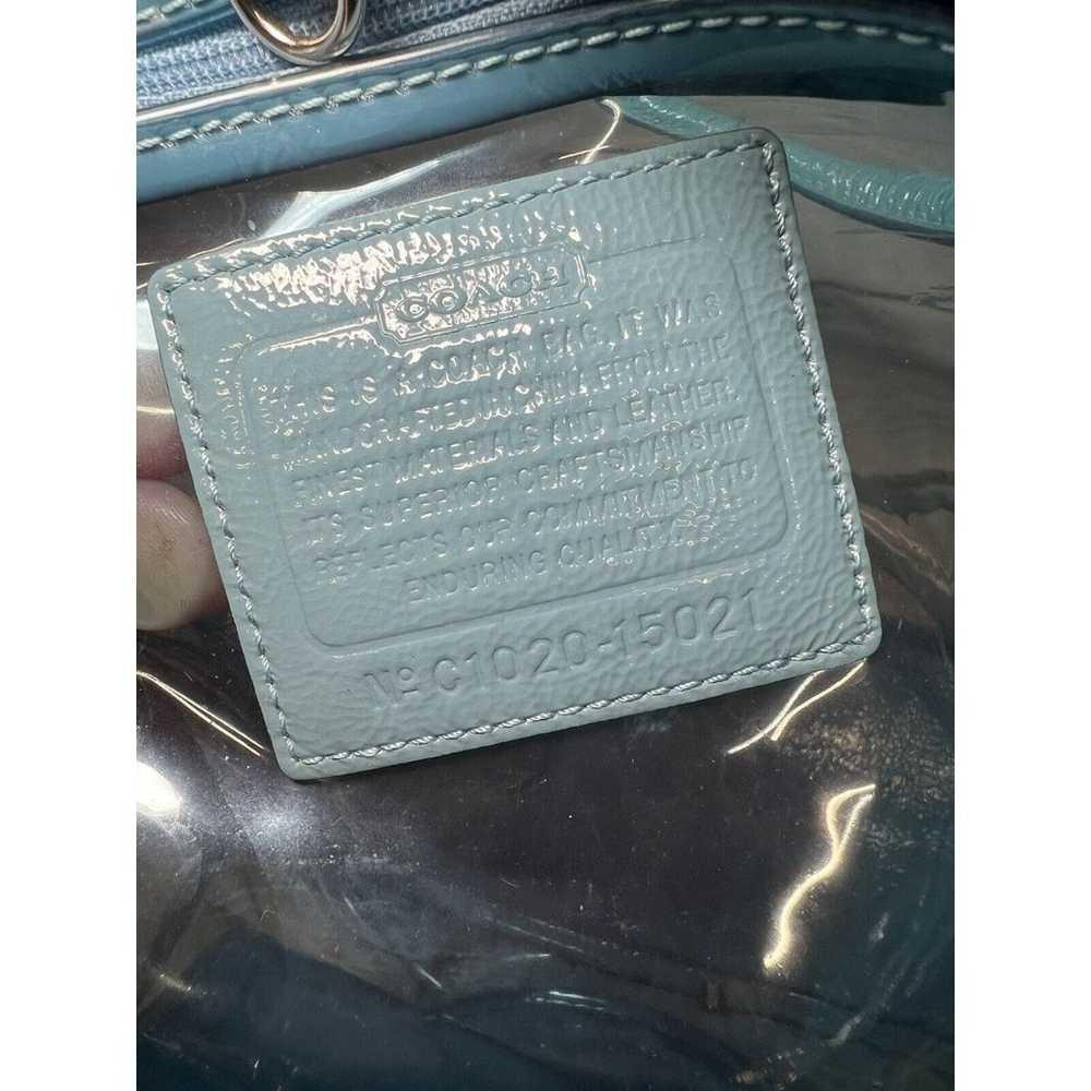 Coach Clear Teal Large Beach Tote Bag - image 11