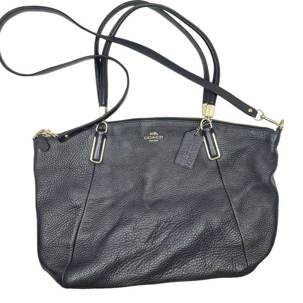 Coach Medium Kelsey F34494 Navy Pebbled Leather C… - image 3