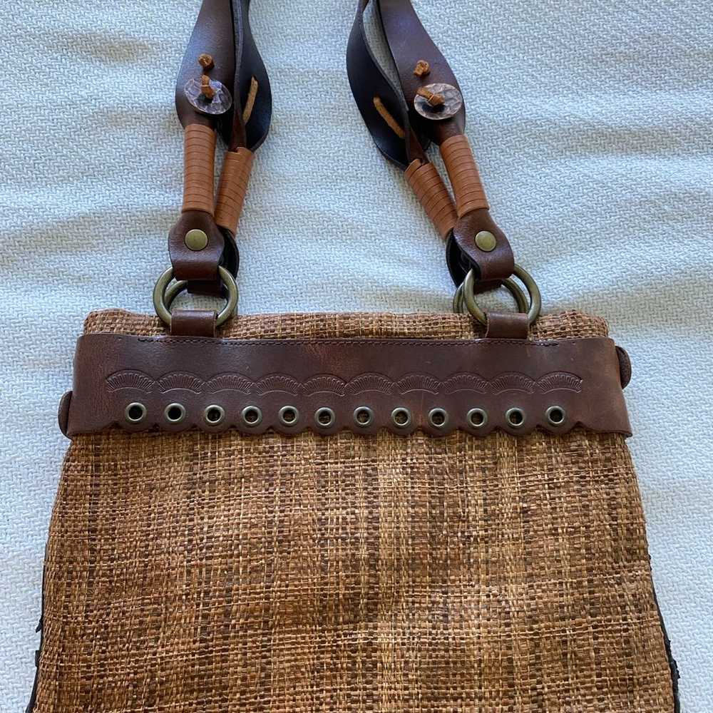 Italian Raffia/leather shoulder bag - image 2