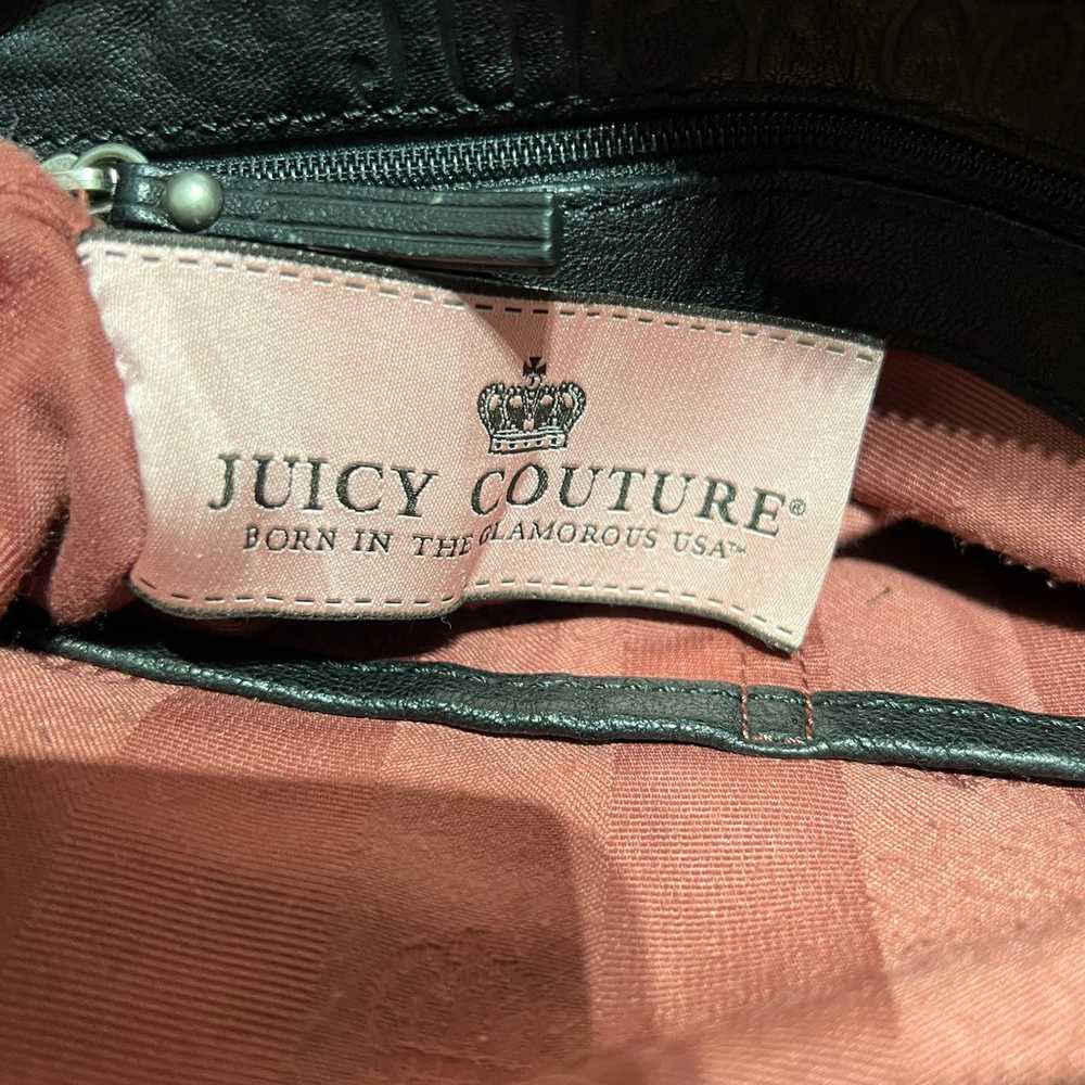Juicy Couture Black Leather Y2K Shoulder Bag - image 11