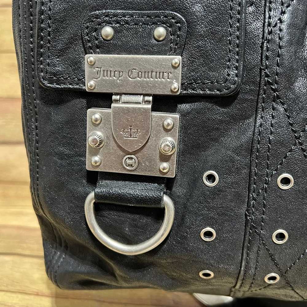 Juicy Couture Black Leather Y2K Shoulder Bag - image 3