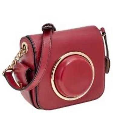 Red Leather Scout Camera Crossbody Bag b