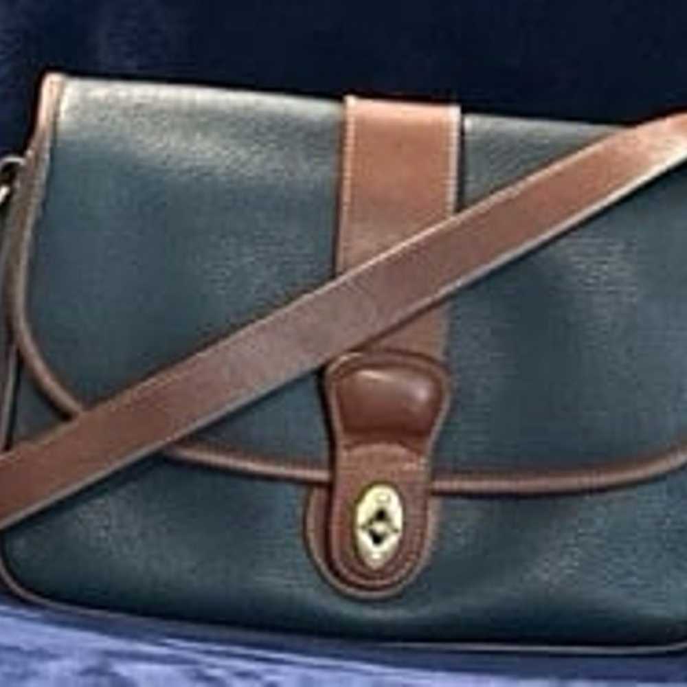 Vintage Coach Sheridan Navy Leather Crossbody Bag… - image 1