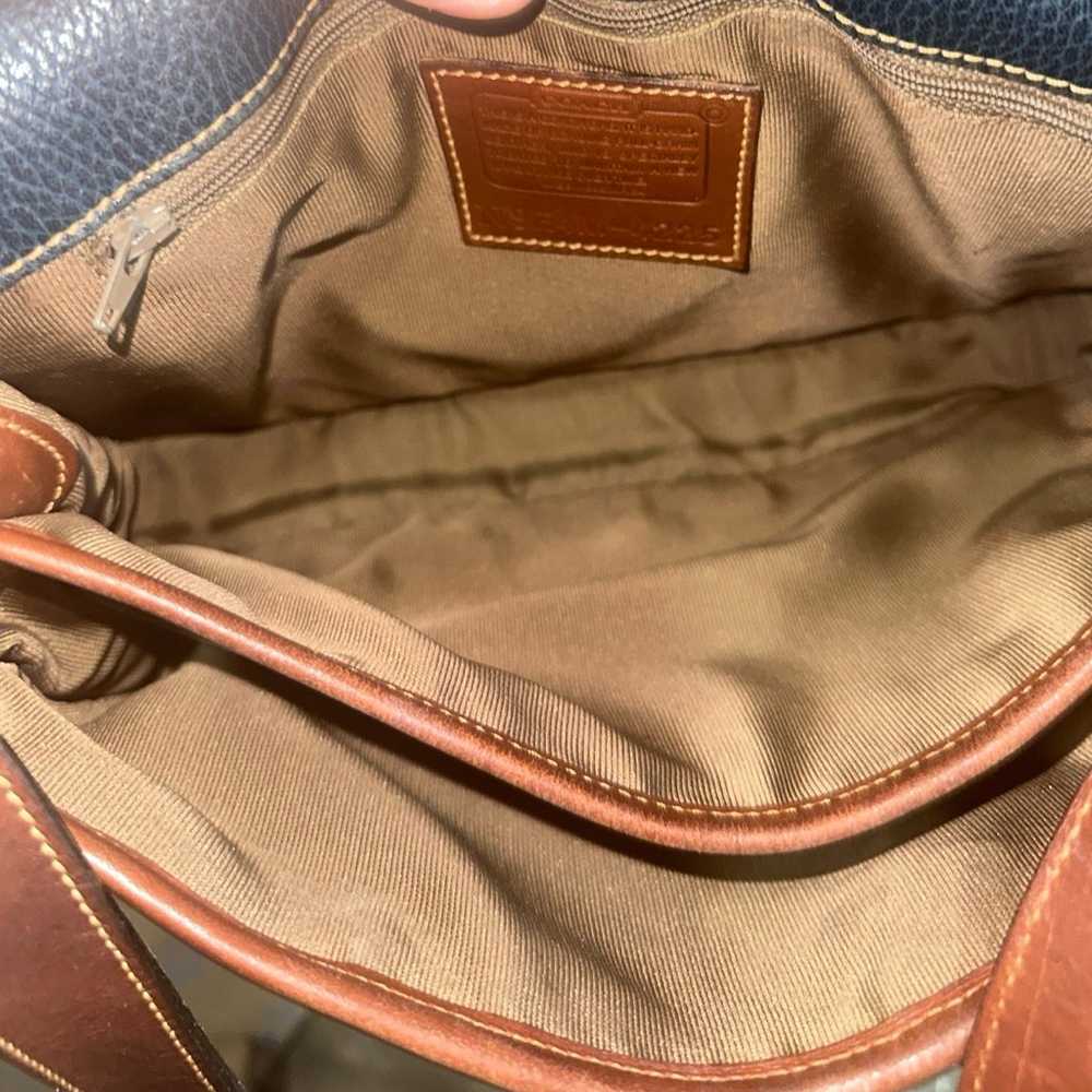 Vintage Coach Sheridan Navy Leather Crossbody Bag… - image 9