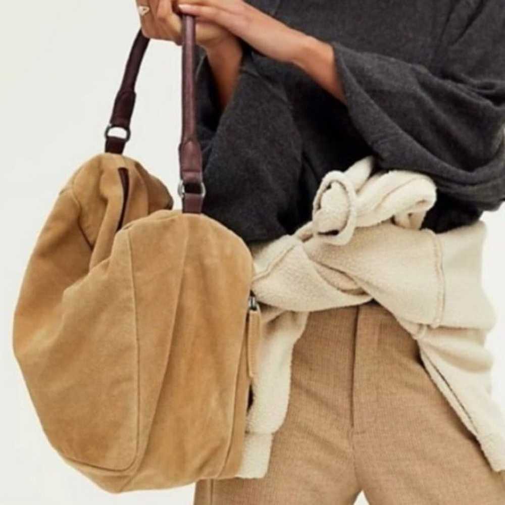 New Free People Leather Slouch Crossbody Hobo Bag - image 2