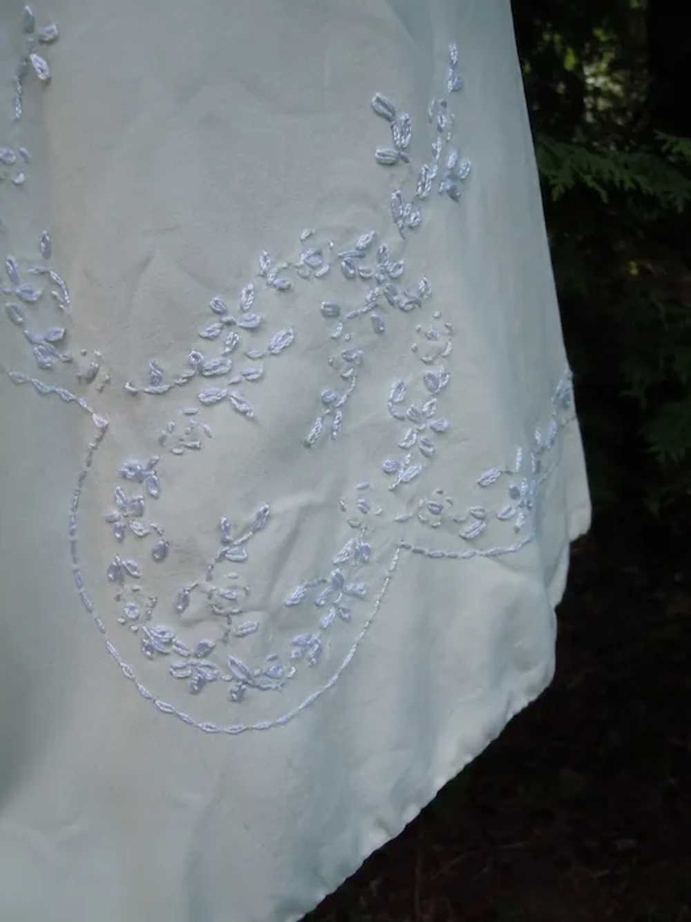Beautiful Old Christening Silk Cape  w/ Forget-Me… - image 6