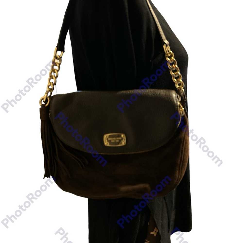 Brown suede and leather Bag - image 10