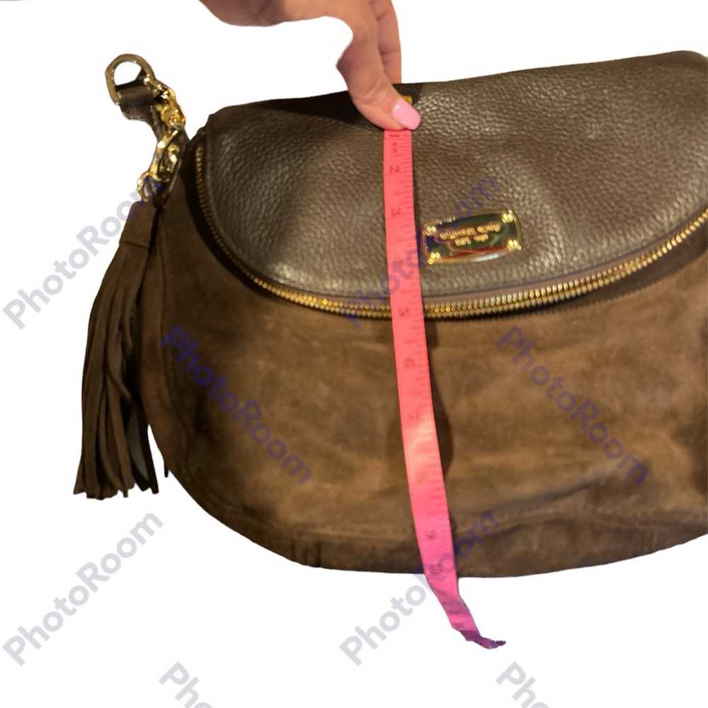 Brown suede and leather Bag - image 7