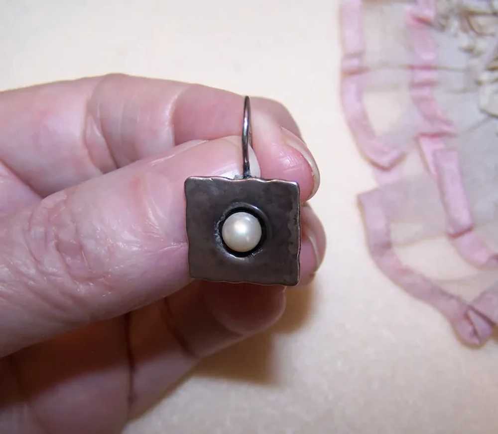 Sterling Silver Cultured Pearl Drop Earrings - Sh… - image 7