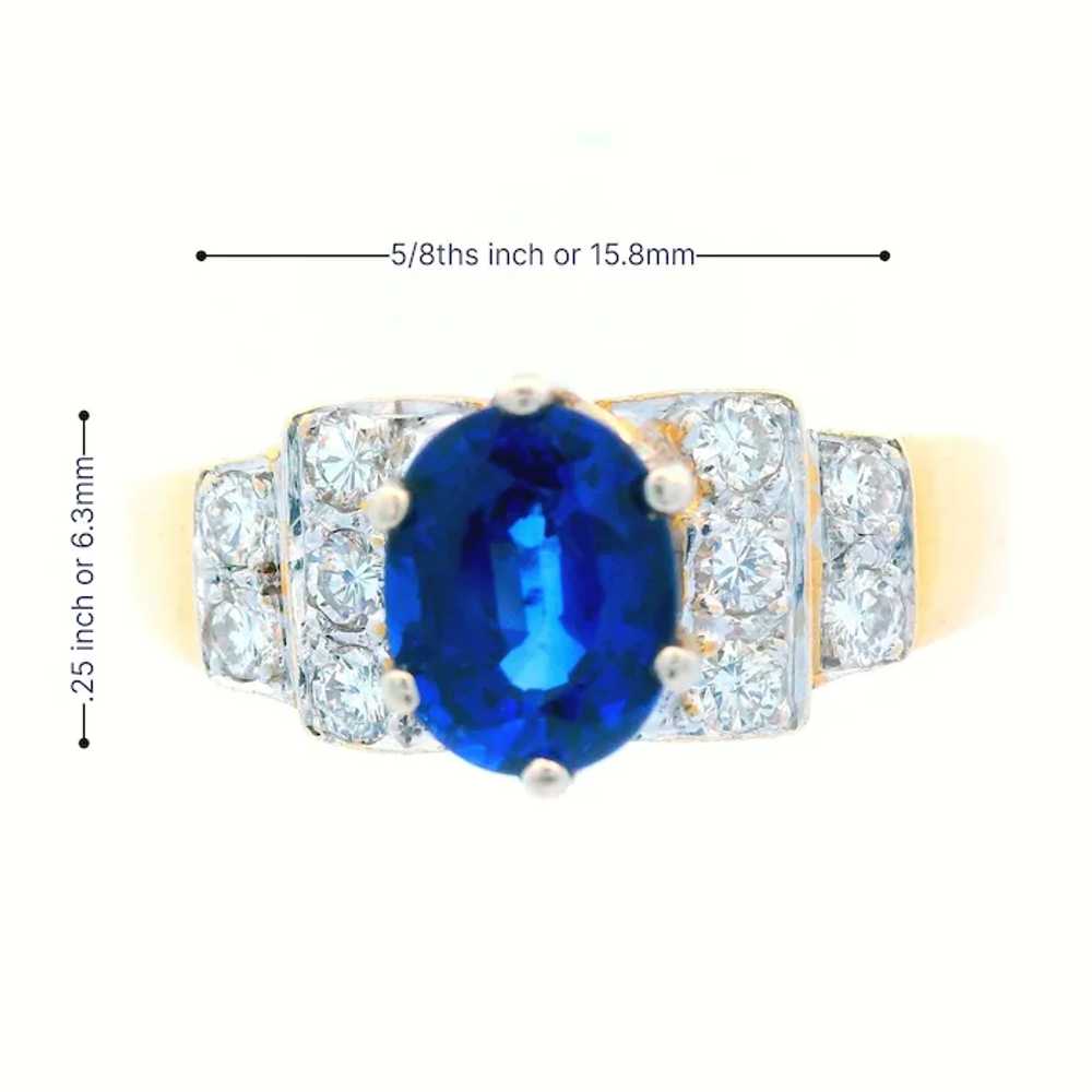 14K Yellow Gold Contemporary Blue Sapphire & Diam… - image 10