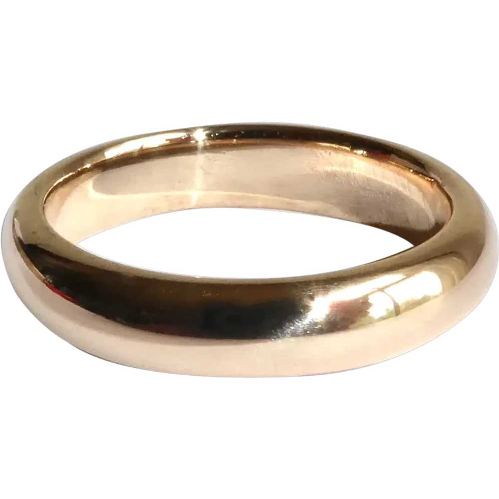 Classic Victorian 18k Heavy Domed Band Ring - image 1