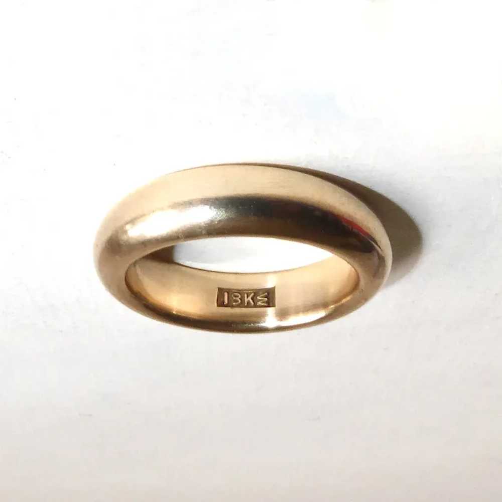 Classic Victorian 18k Heavy Domed Band Ring - image 5