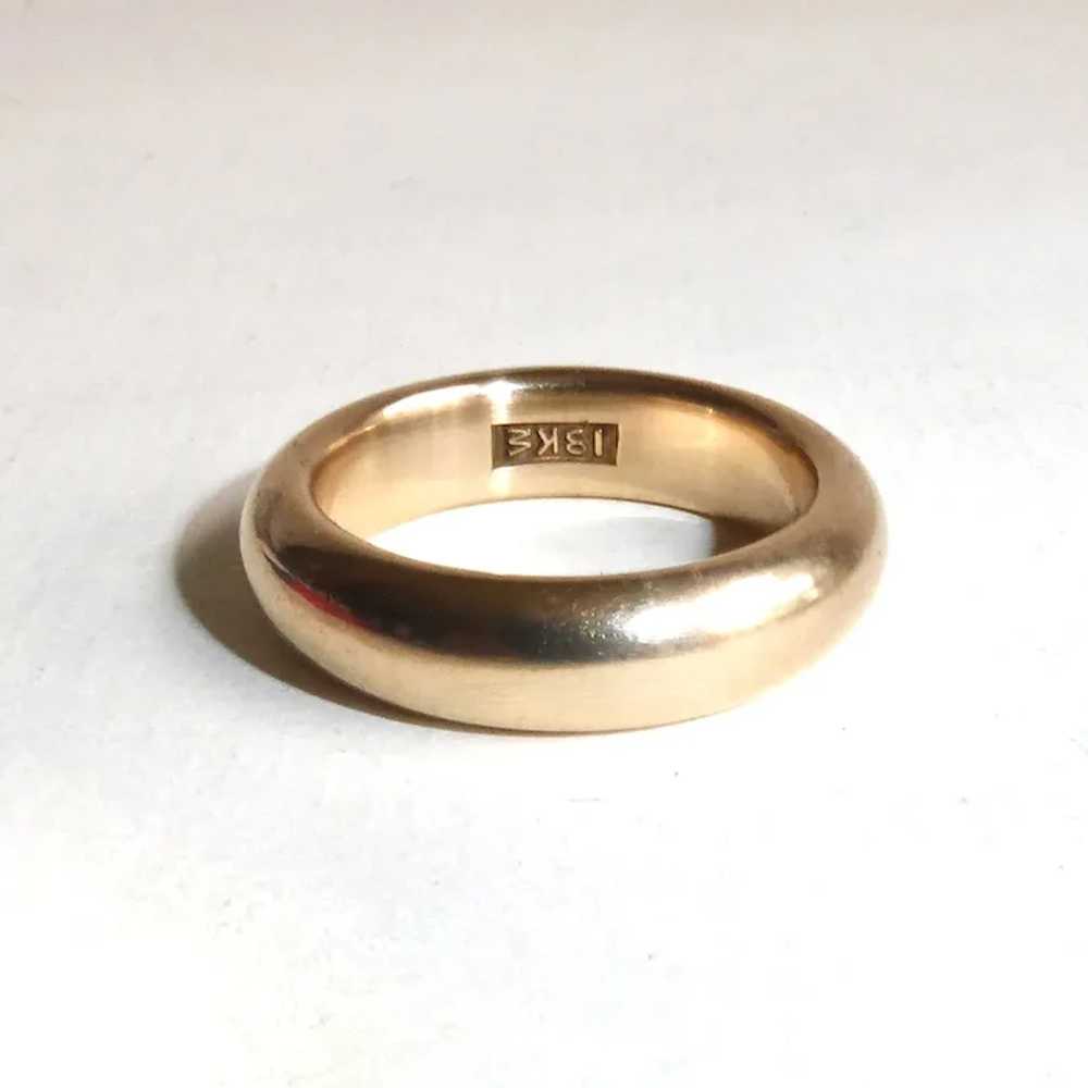 Classic Victorian 18k Heavy Domed Band Ring - image 6