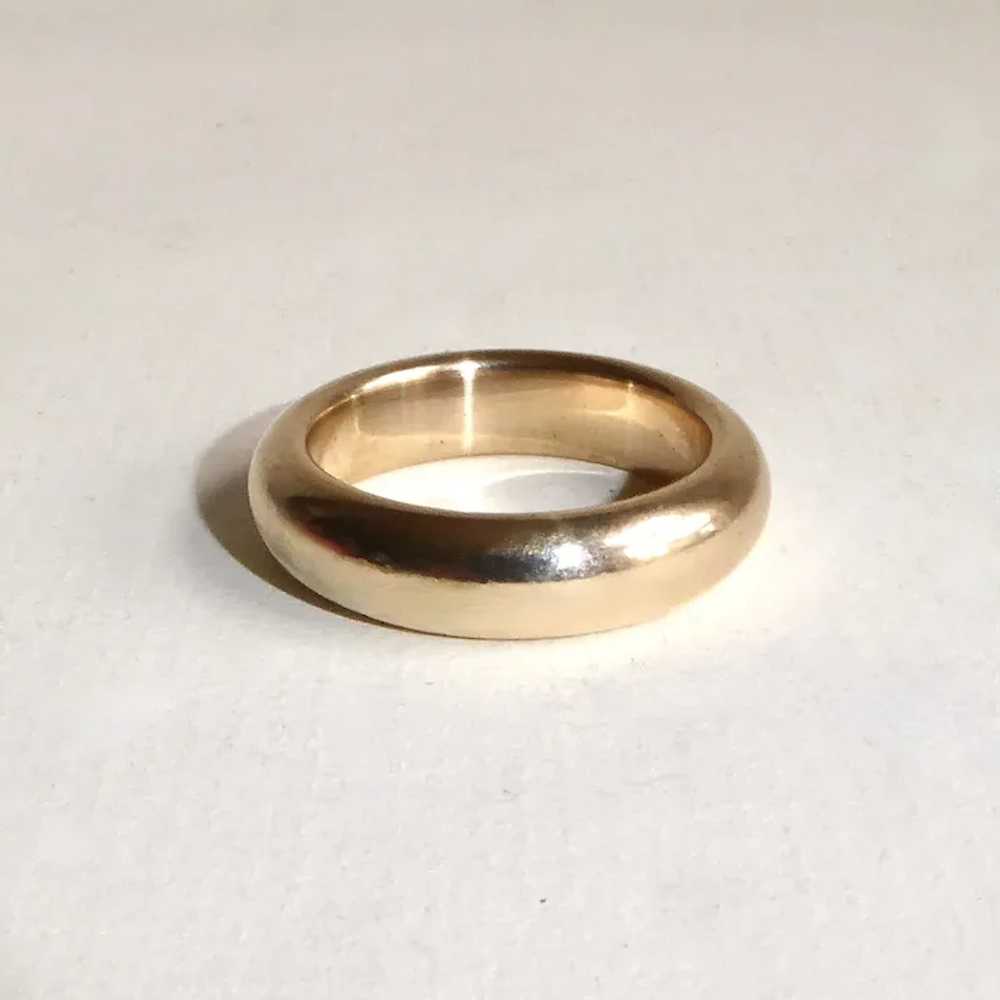 Classic Victorian 18k Heavy Domed Band Ring - image 7