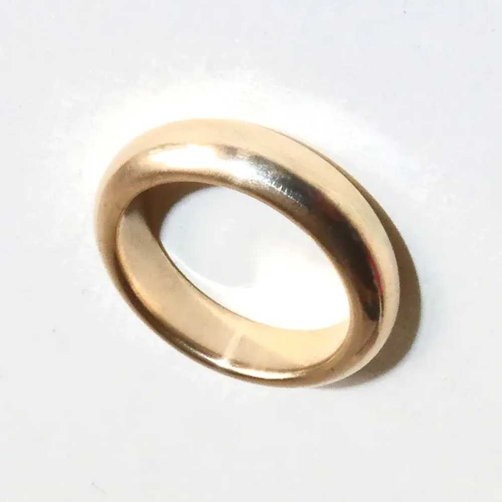 Classic Victorian 18k Heavy Domed Band Ring - image 9