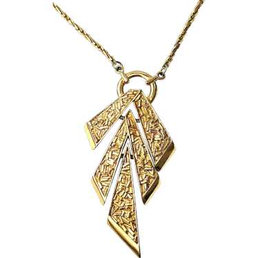 Vintage Trifari Gold-Tone Metal Sections Necklace - image 1
