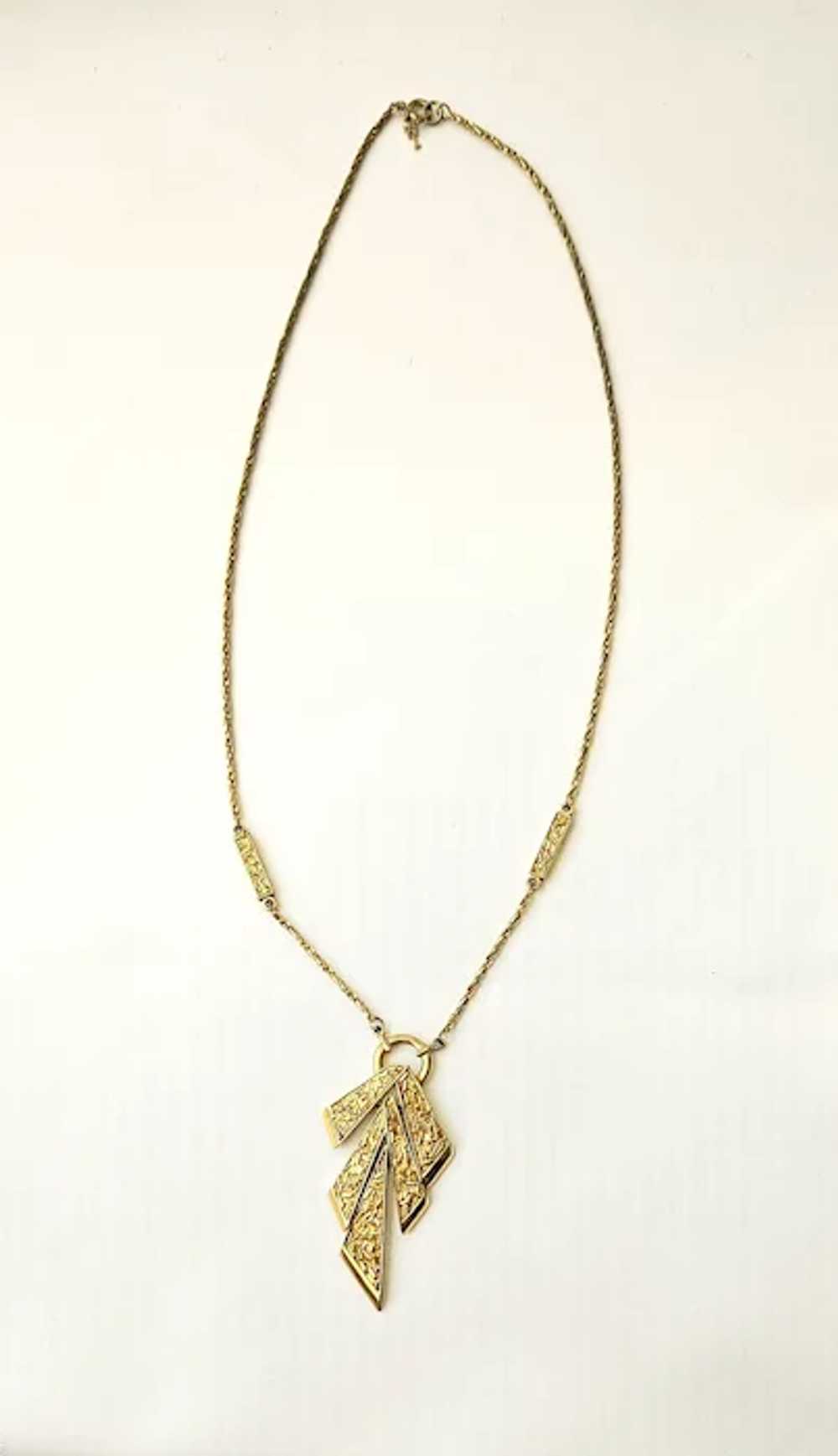 Vintage Trifari Gold-Tone Metal Sections Necklace - image 5