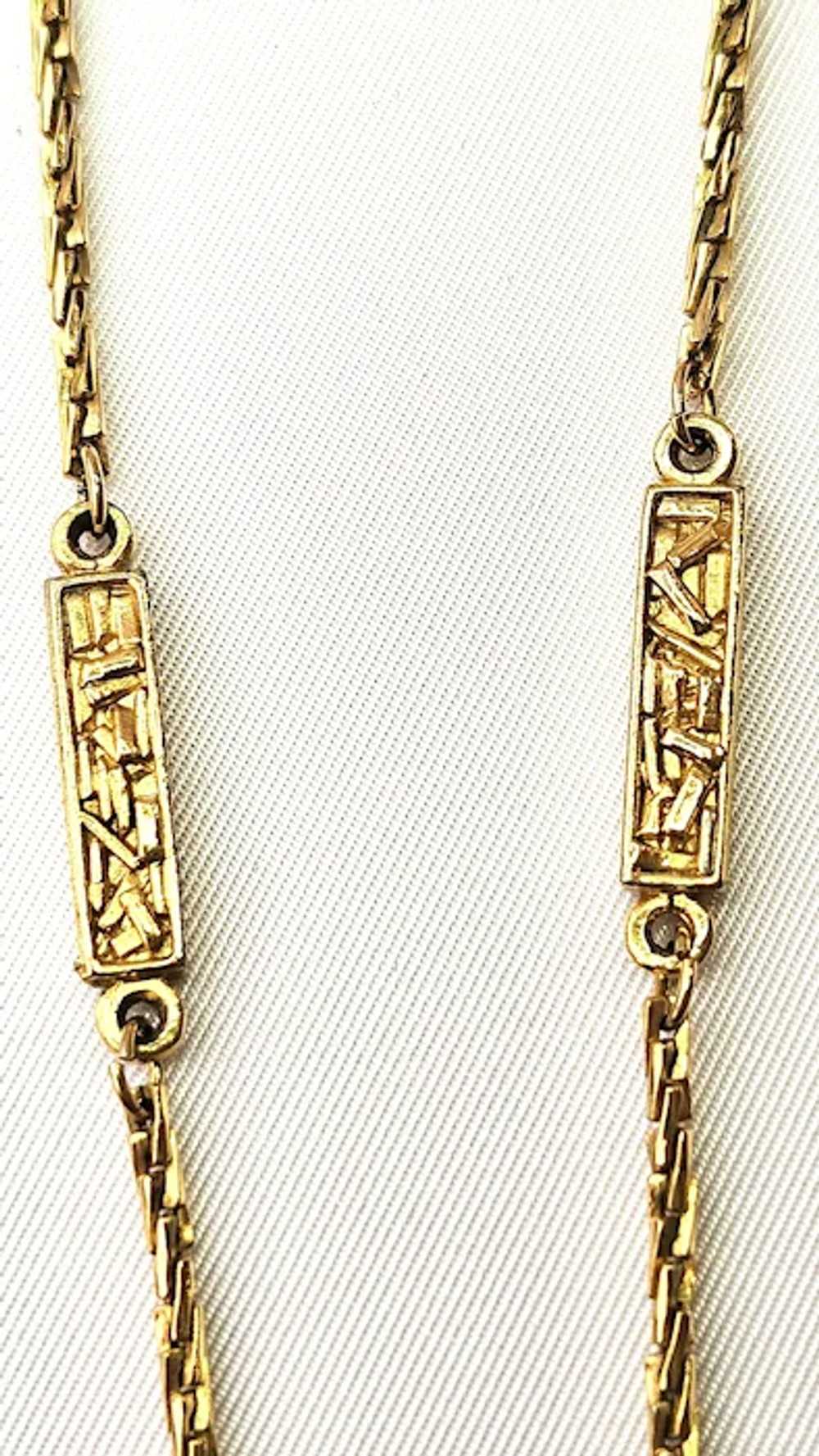Vintage Trifari Gold-Tone Metal Sections Necklace - image 6