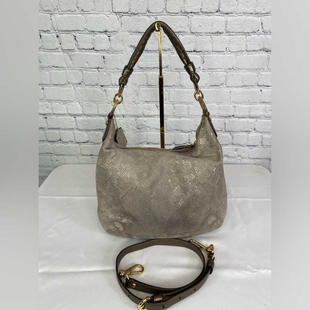 #COACH Phyton Embossed Leather Kristin Hobo - image 3