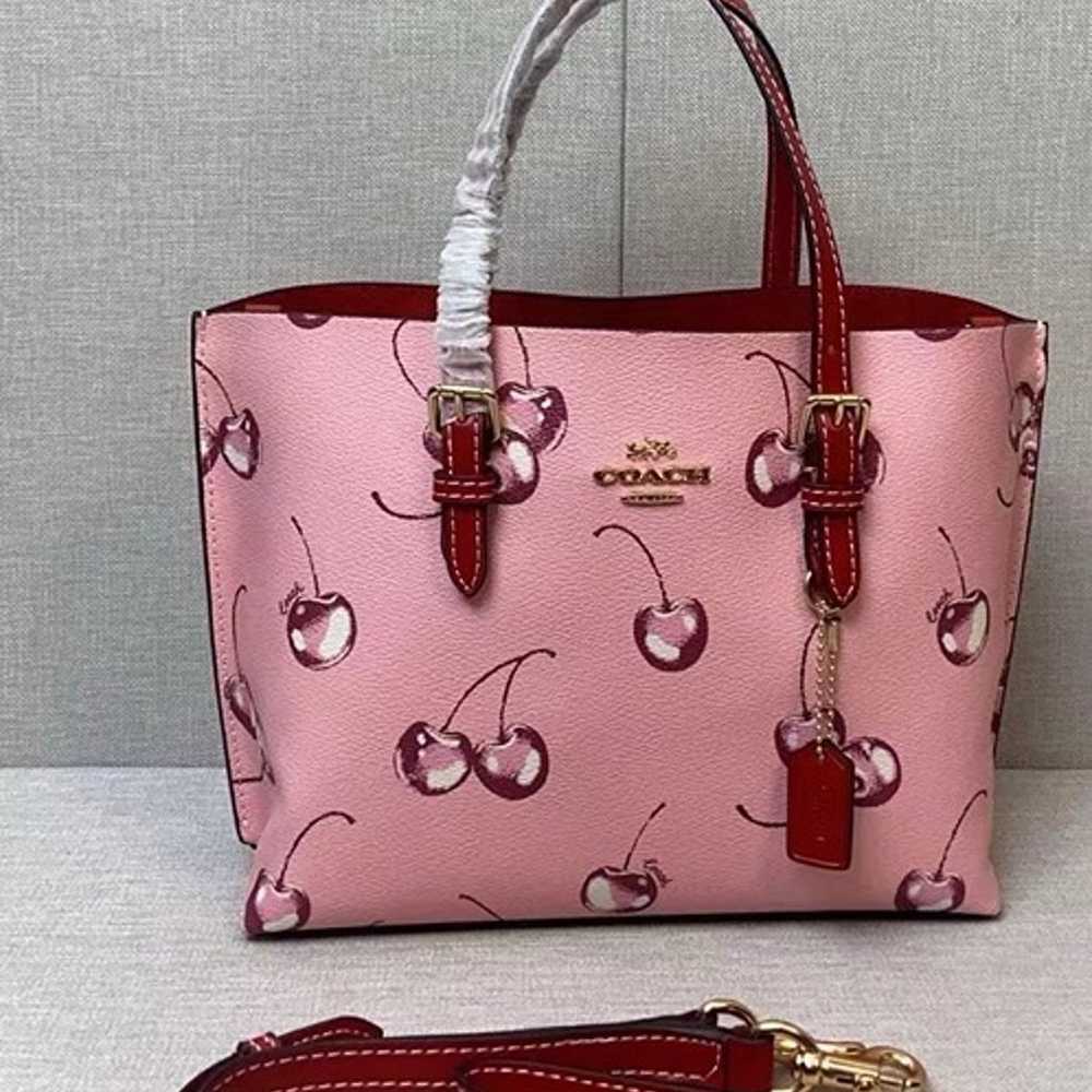 Coach Mollie Tote Bag 25 With Cherry Print - image 1