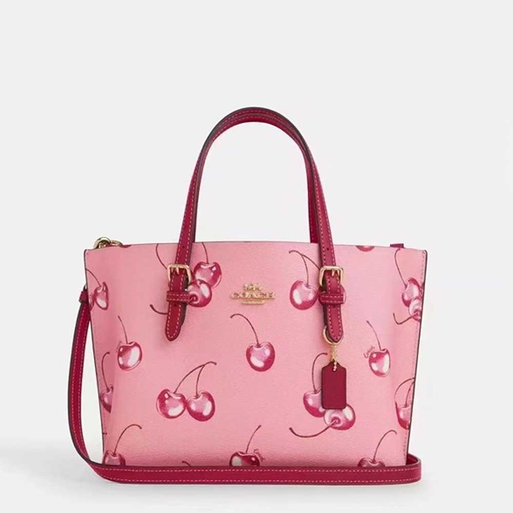 Coach Mollie Tote Bag 25 With Cherry Print - image 2