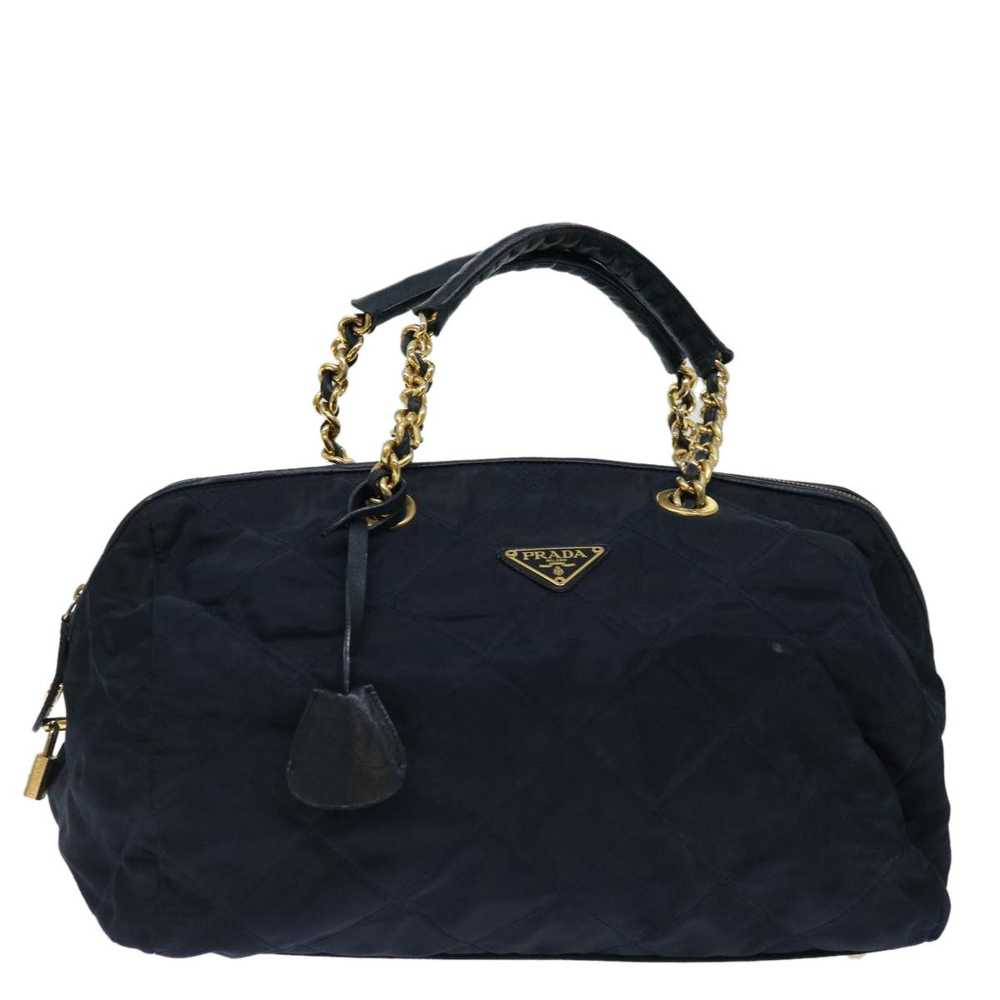 Prada PRADA Quilted Hand Bag Nylon Navy Auth ac28… - image 1