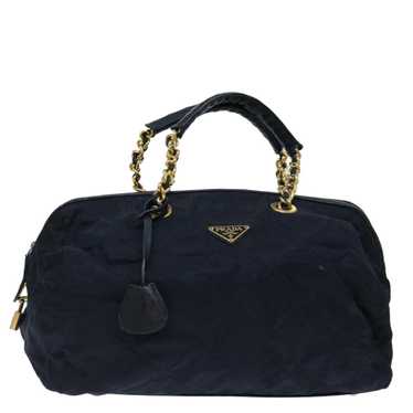 Prada PRADA Quilted Hand Bag Nylon Navy Auth ac28… - image 1