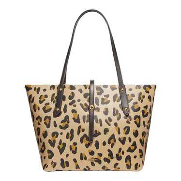 Coach Leather Cheetah Tote Market Tote With Leopar