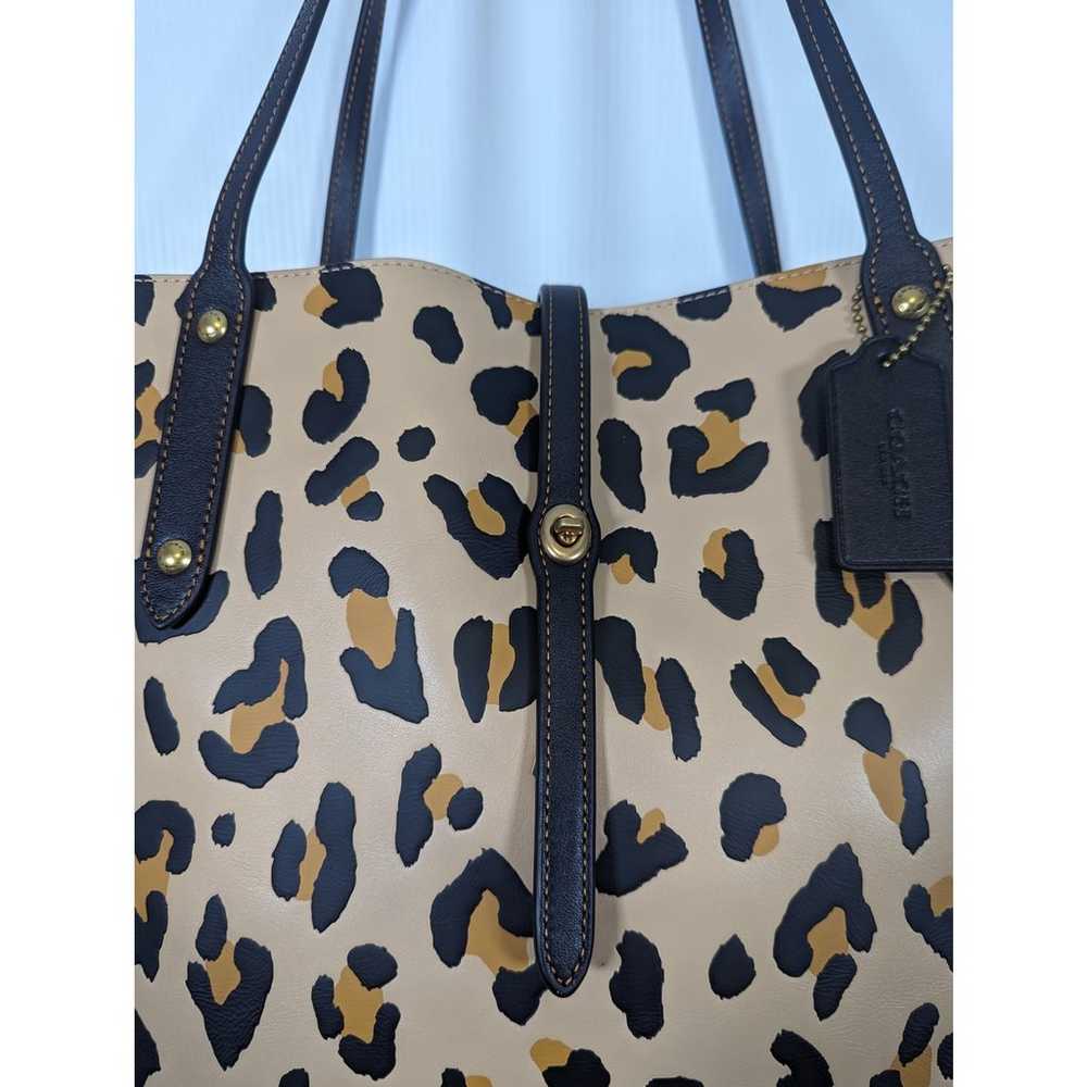 Coach Leather Cheetah Tote Market Tote With Leopa… - image 6