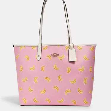 Coach Pink Banana Print Reversible Tote Limited E… - image 1