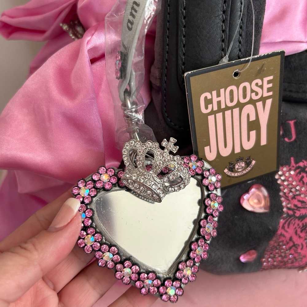 Vintage Custom Juicy Couture Grey Velour Pink Sco… - image 3